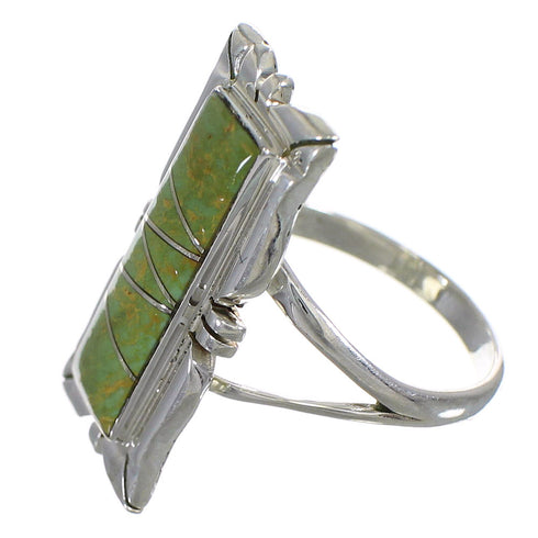 Southwest Silver And Turquoise Ring Size 8-1/2 YX79975